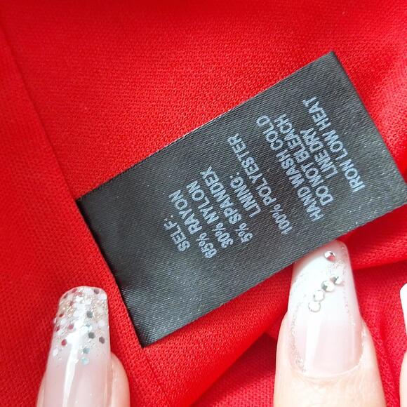 Lulus Red Cross Front Ruffle Dress Size Small - Picture 7 of 7